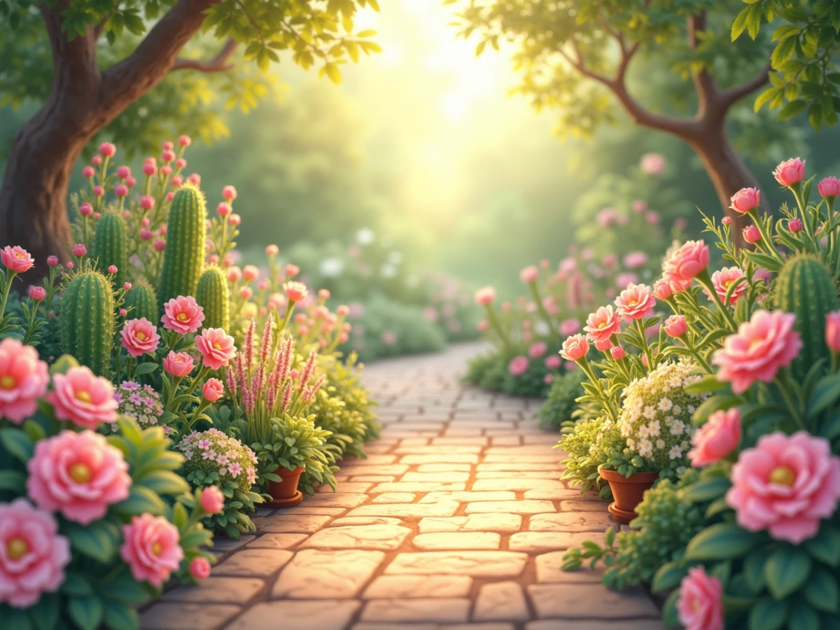 A flourishing garden path in Bloom Haven